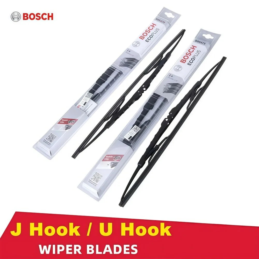 Bosch Wiper Blades U Hook 14"–26" | Low Noise Natural Rubber