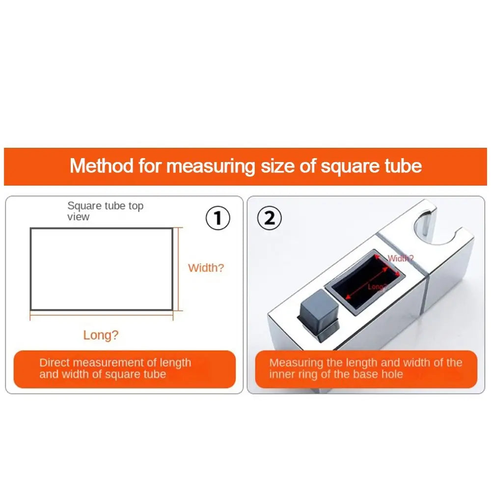 Adjustable Square Rail Shower Head Holder – Rotatable Bracket