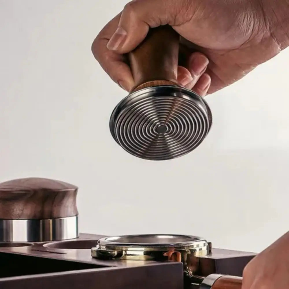 Coffee Tamper 51/53/58mm Wood Handle & Stainless Steel Base