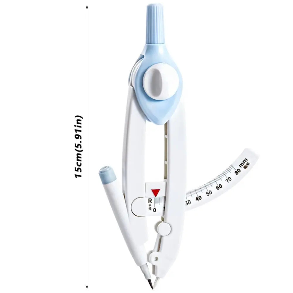 Plastic Drawing Compass with Lock, Scale & Lead Refills