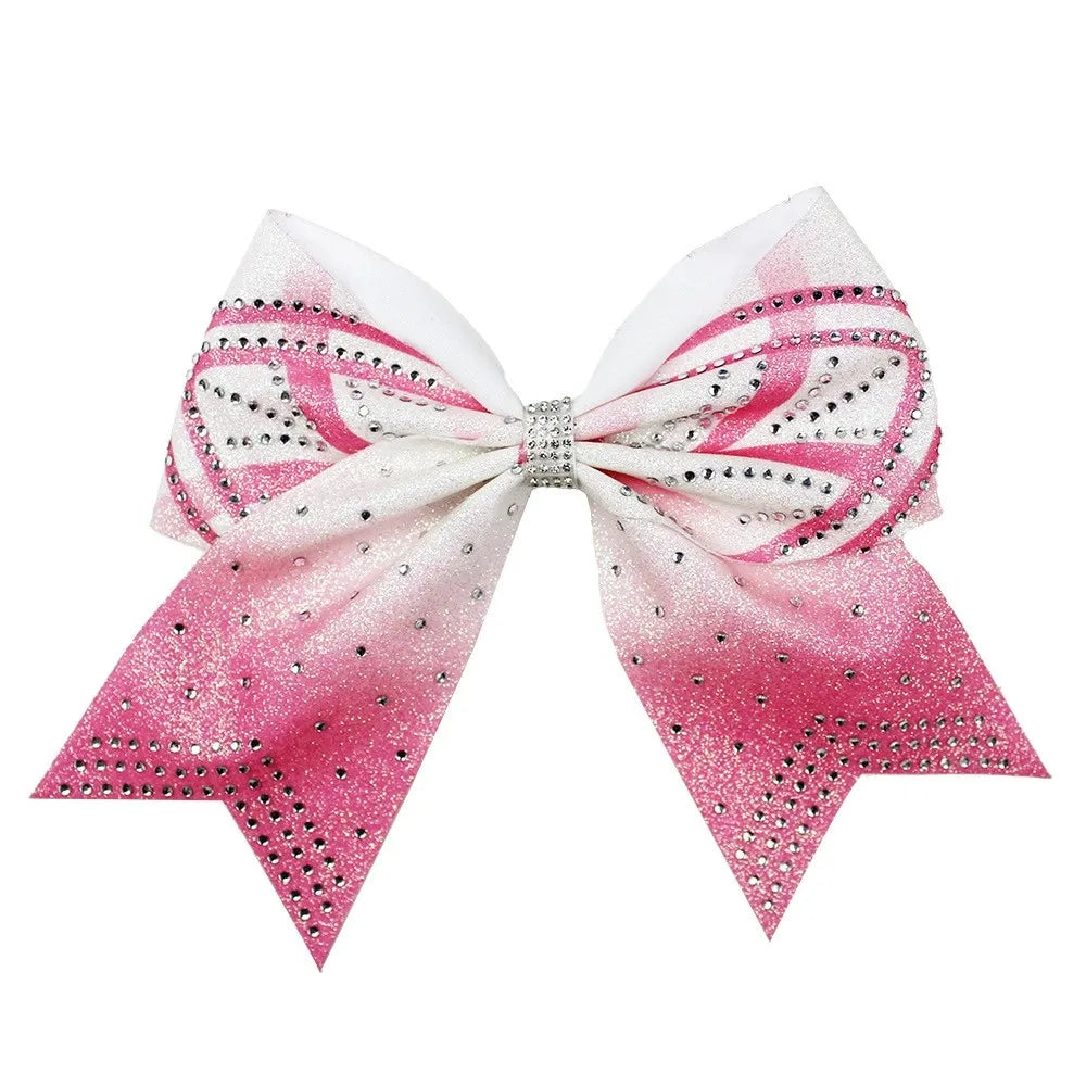 12-Pack Rhinestone Diamond Cheer Bows – Bulk Wholesale Glitter