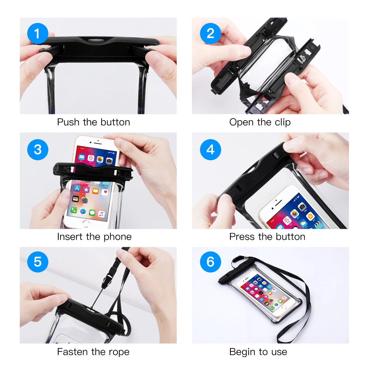 Waterproof Phone Pouch 3/4 Pack – Universal Swim Bag Cover