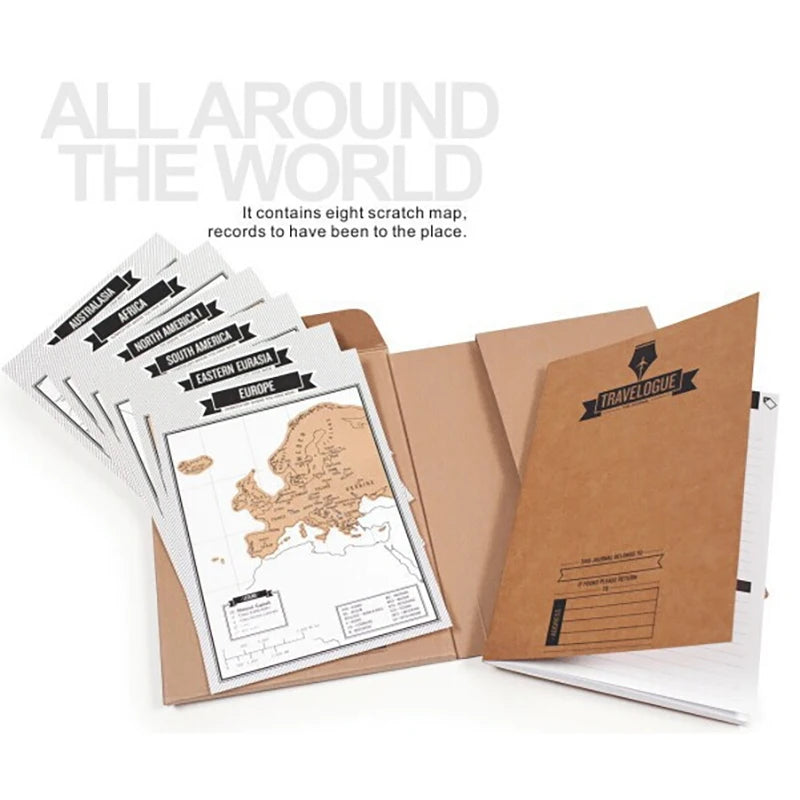 World Map Scratch Journal Notebook – Educational Toy for Kids