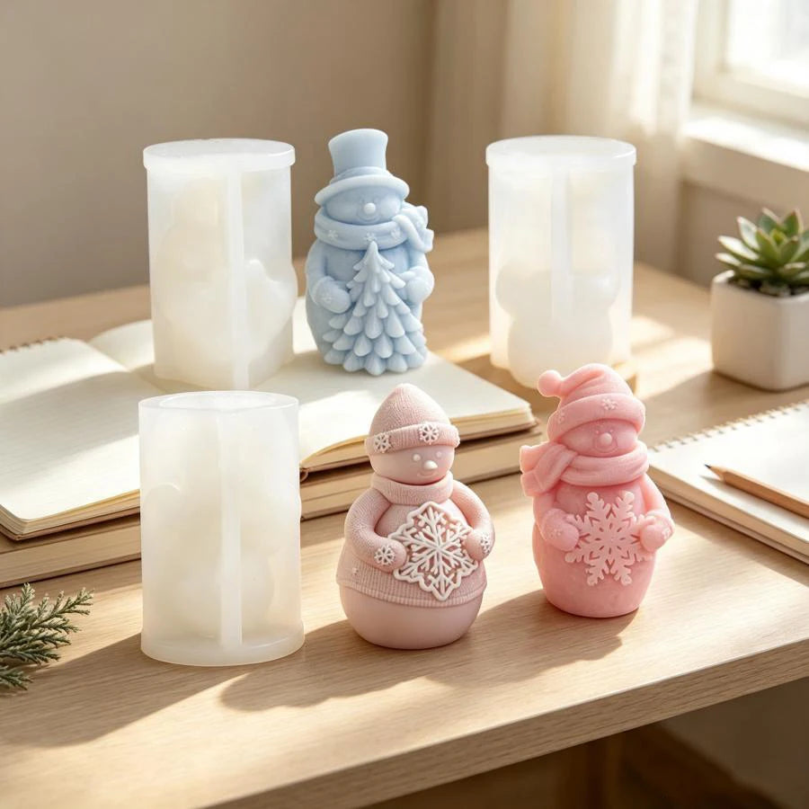 3D Santa Claus Snowman Silicone Candle Mold – Christmas DIY