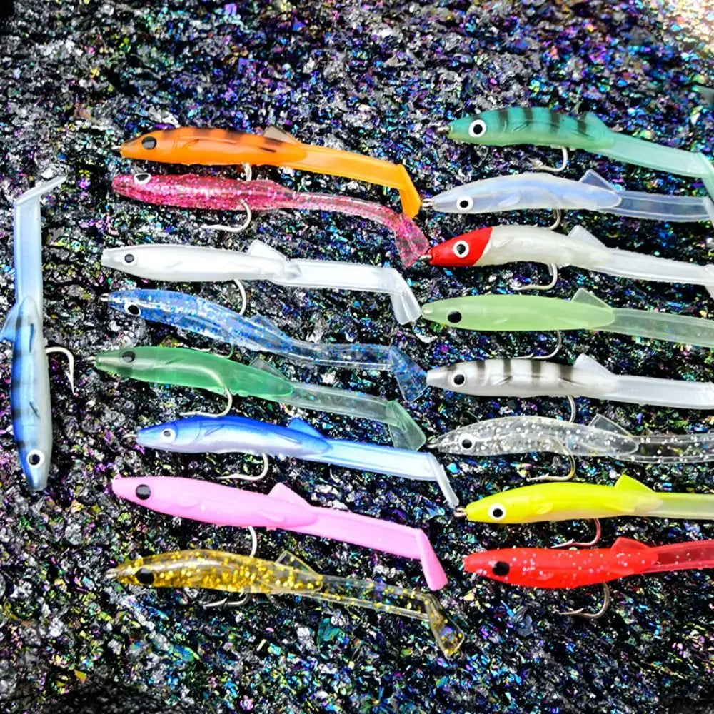 17-Piece Soft PVC Fishing Lures – Mixed Color Shad Bait Set