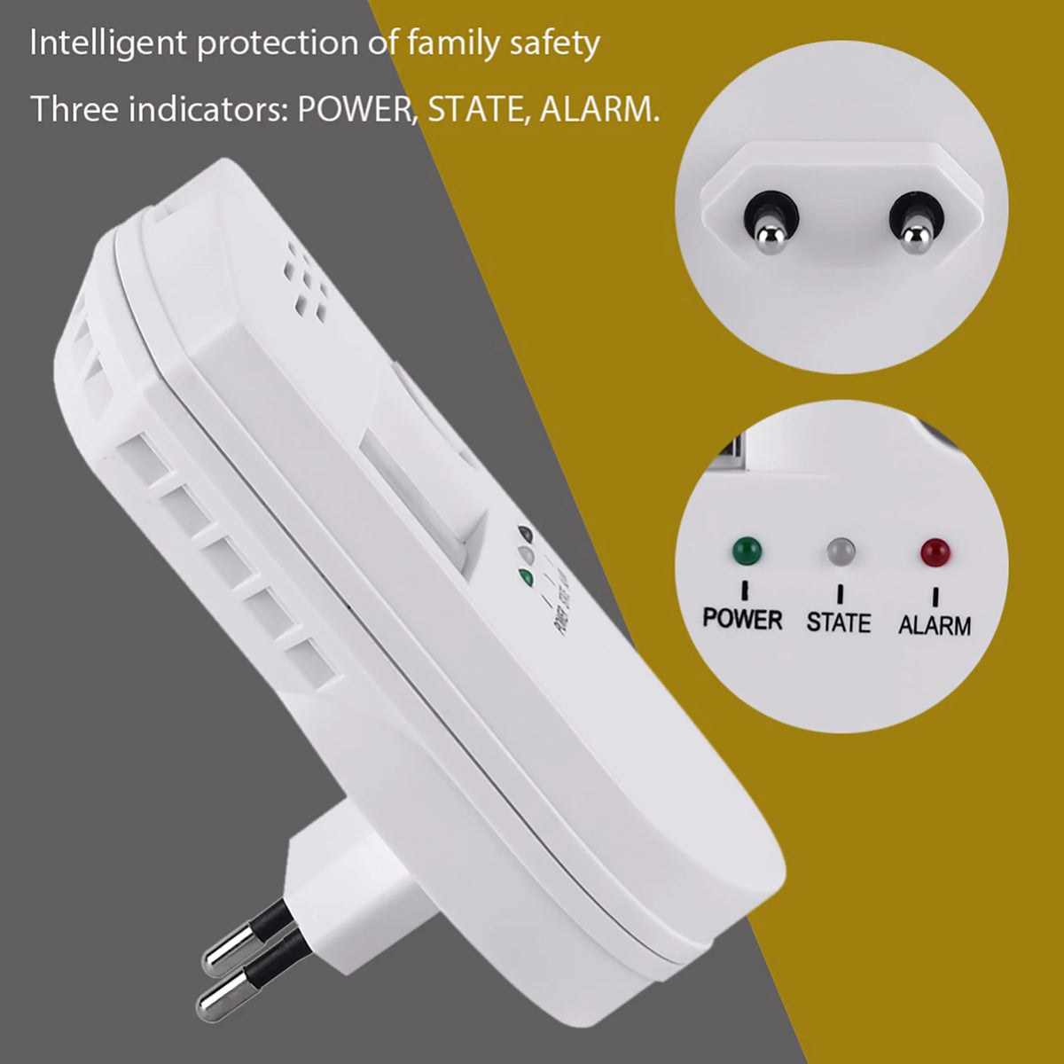 Geevorks BRJ-502D Plug-In Digital Gas Detector & Alarm