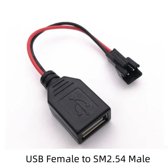 10cm USB to SM2.54-2P Charging Cable for RC Cars & Boats