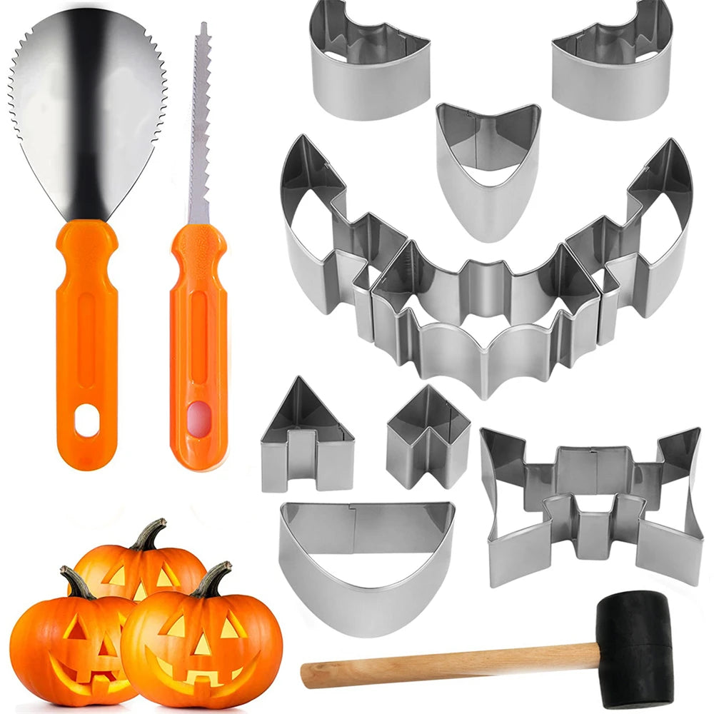 Stainless Steel Pumpkin Carving Kit – Halloween Cutter Set