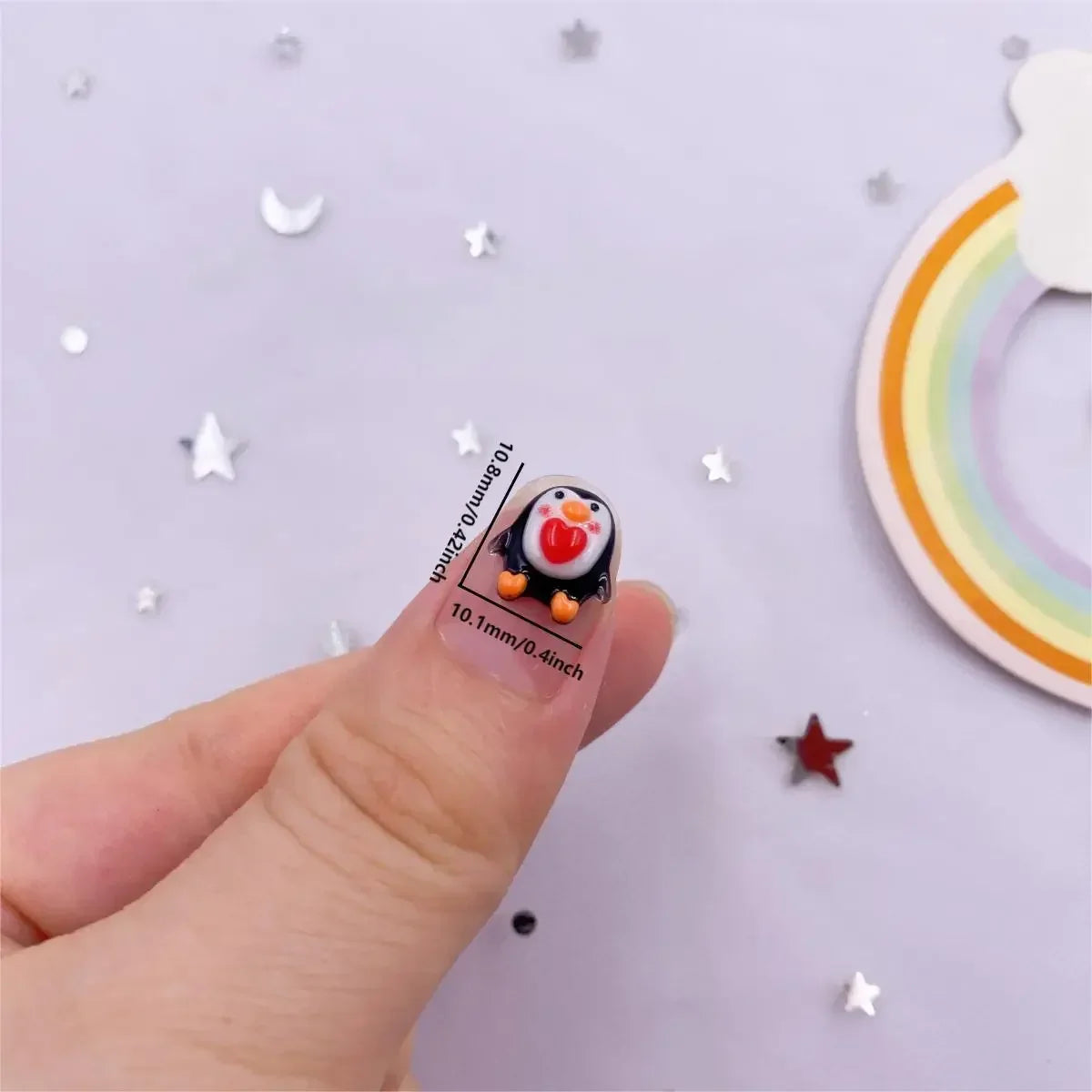 50pcs Kawaii Penguin Resin Flatback Rhinestones – DIY Nail & Crafts