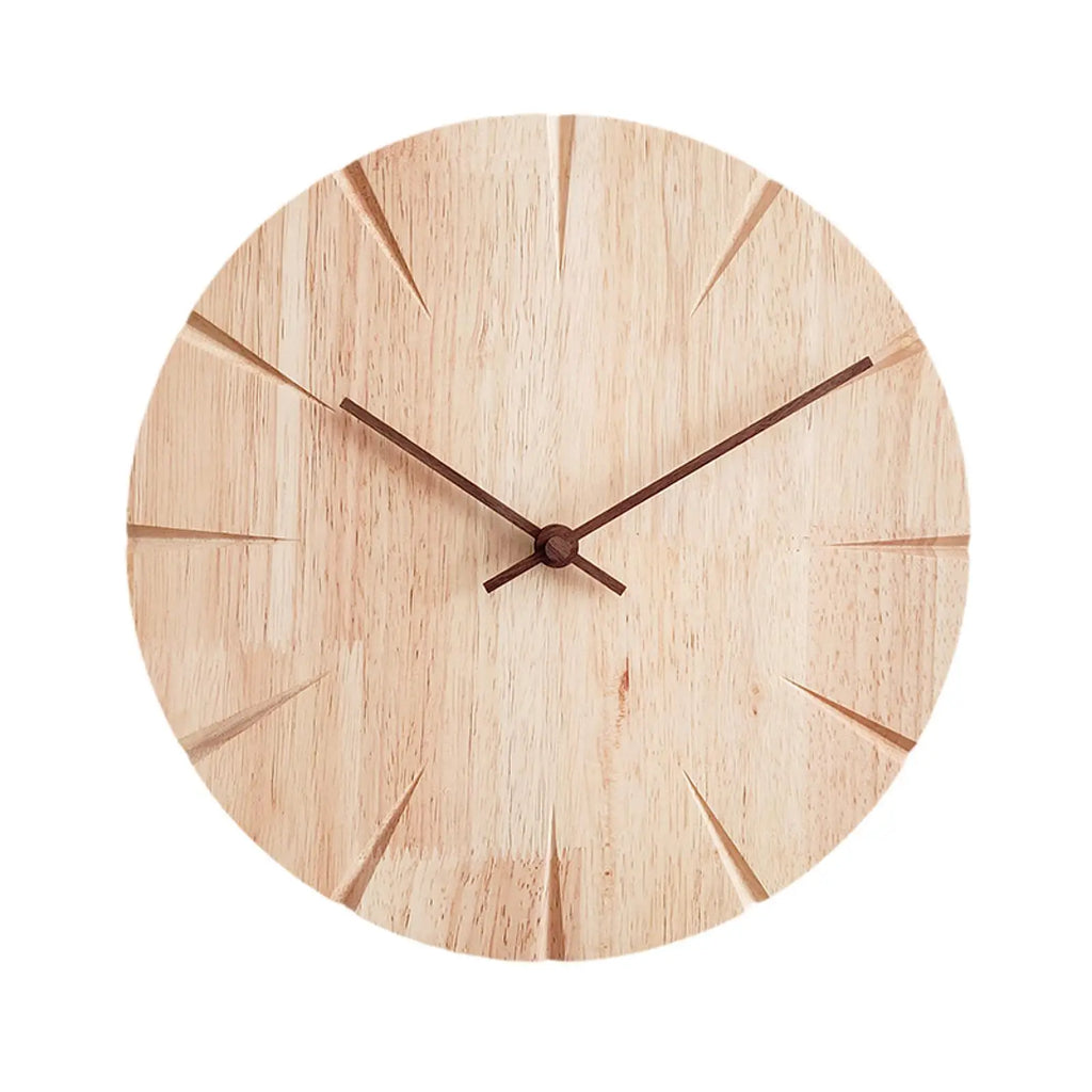 MagiDeal Natural Wood Wall Clock | Silent 30cm Analog Decor