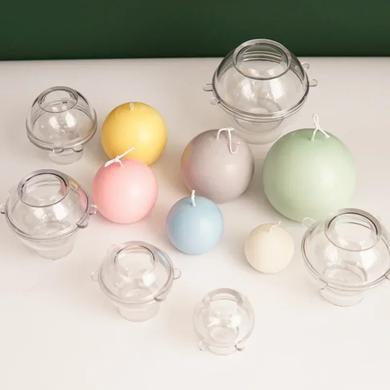 Spherical Candle Mold Kit – 5–10cm Round Ball Acrylic Molds