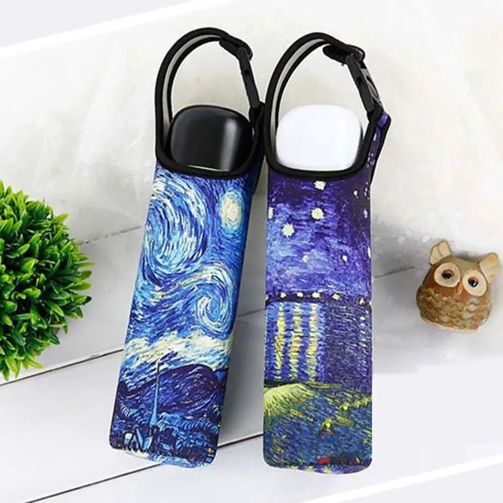 Neoprene Water Bottle Insulator Sleeve with Carry Strap
