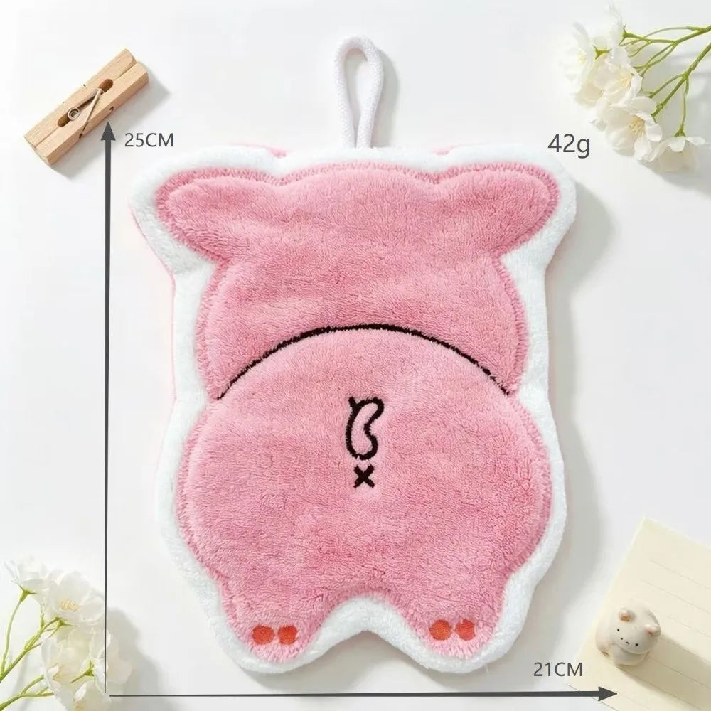 Cute Animal Coral Fleece Hanging Hand Towel – Kids & Kitchen