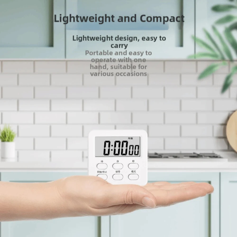 LED Digital Kitchen Timer – Alarm Clock & Memory Function