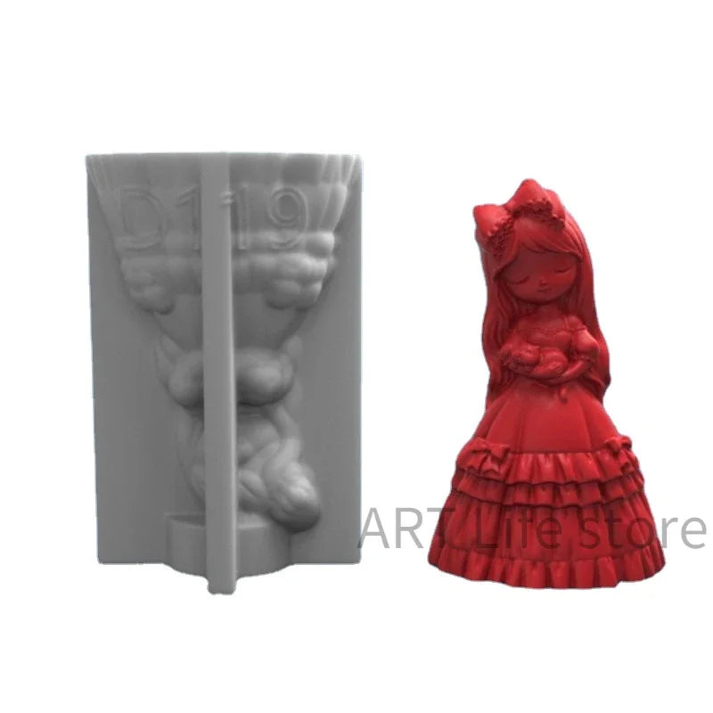 3D Princess Silicone Mold – DIY Candle, Resin & Plaster Casting