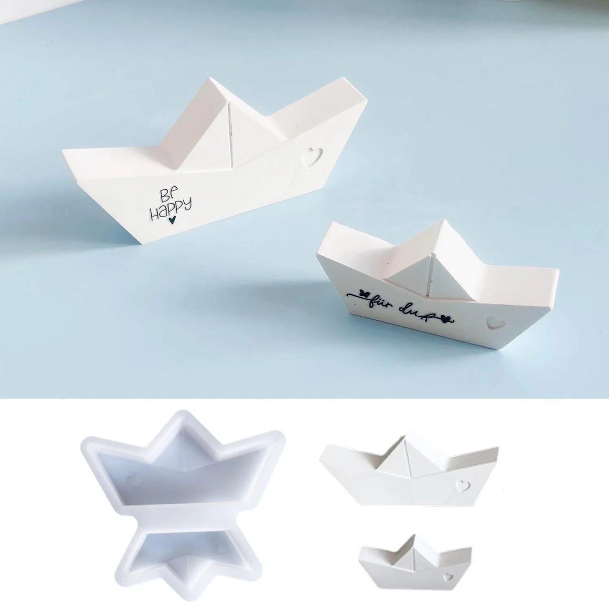 3D Paper Boat Silicone Mold – Candle, Resin & Plaster DIY