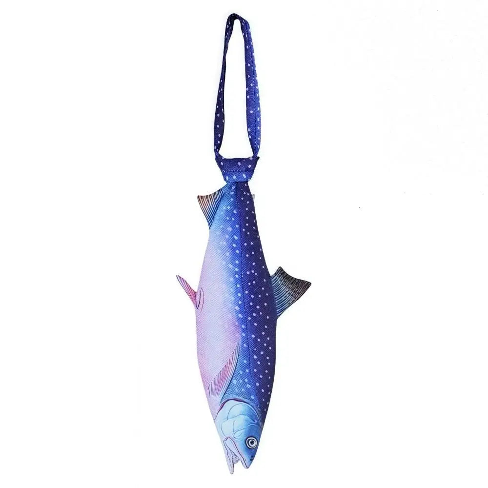 3D Fish Novelty Necktie – Satin Animal Pattern Tie