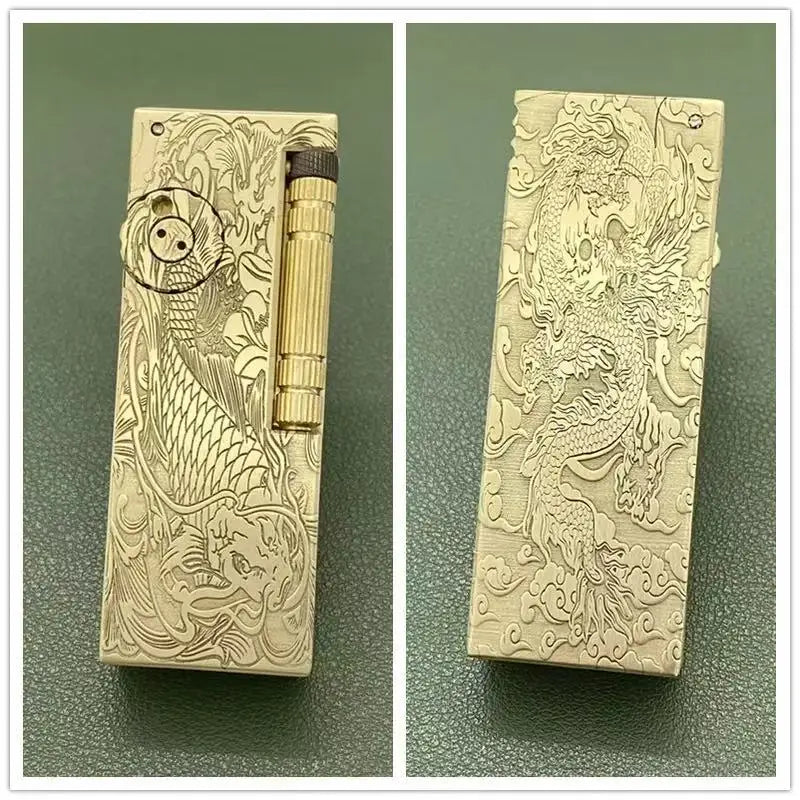 Retro Brass Kerosene Lighter | Arm-Lift Sliding Wheel Design