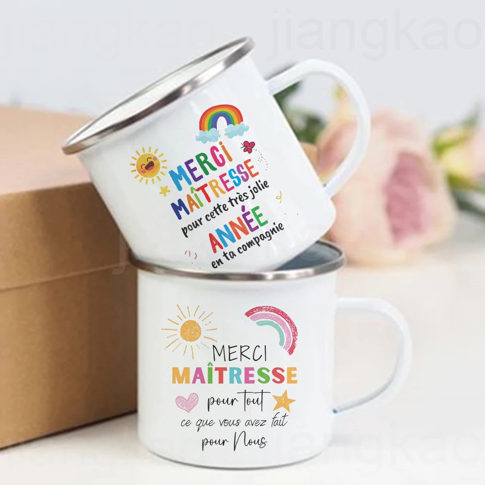 Thank You Teacher Enamel Mug – Teacher's Day Gift Cup