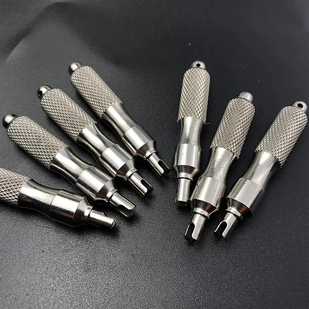 Stainless Steel Tire Valve Core Remover Tool & Key Ring