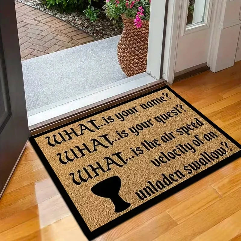 Monty Python Holy Grail Trivia Doormat – Funny Welcome Mat