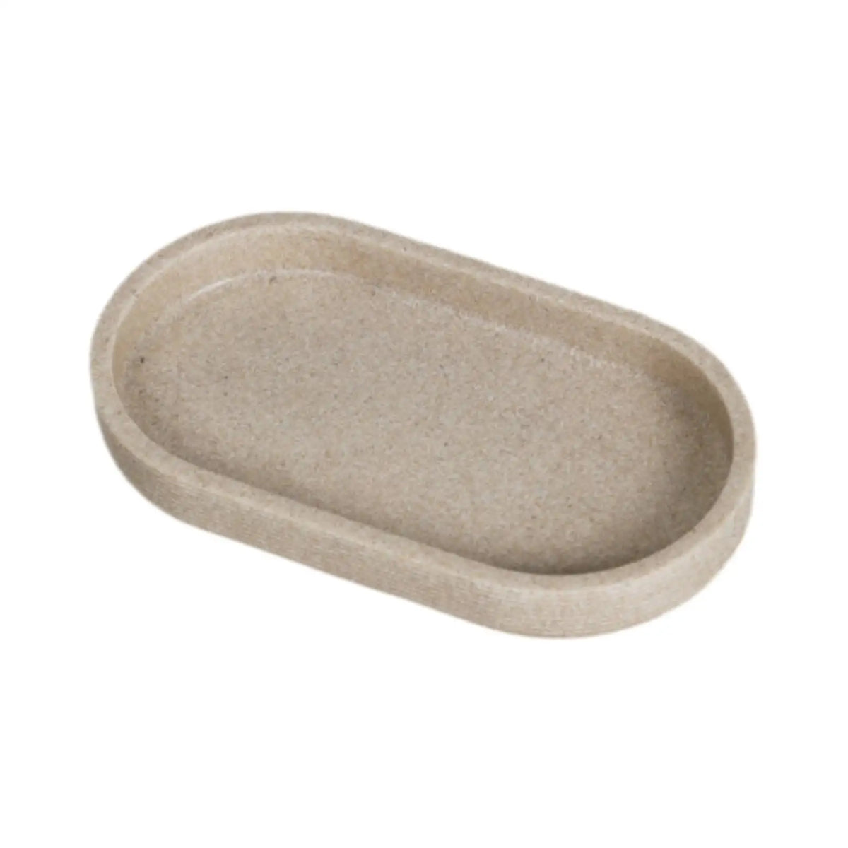 Resin Sandstone Oval Vanity Tray – Bathroom Organizer