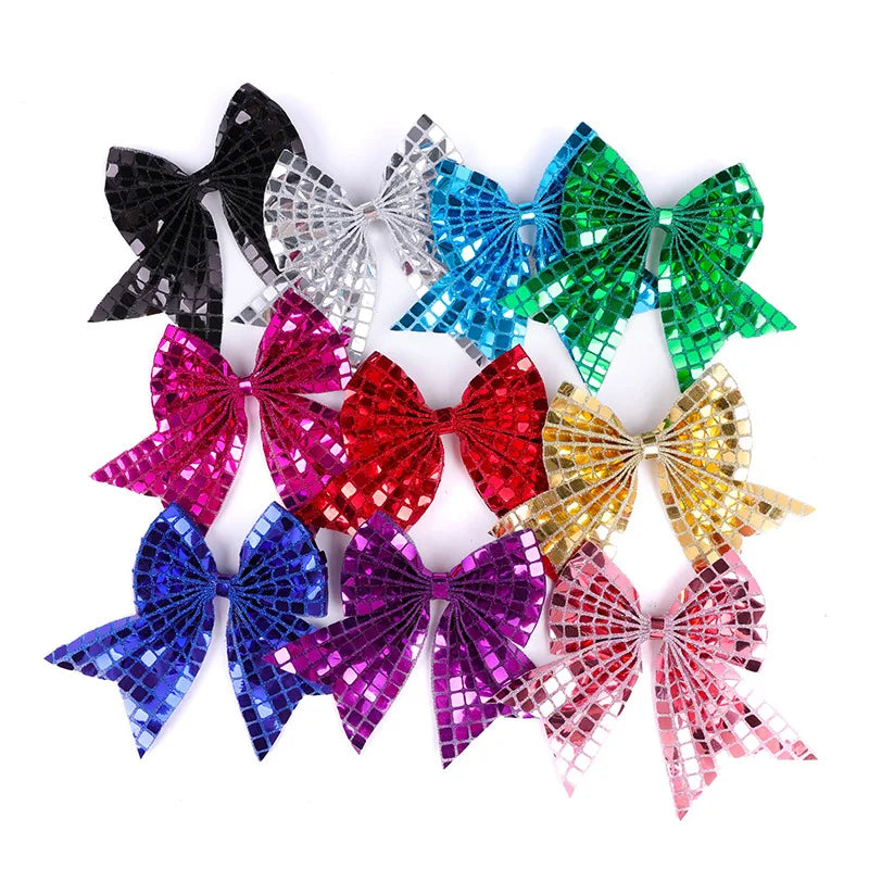 12-Pack Sequin Bow Hair Clips – Sparkly Duckbill Clips for Girls