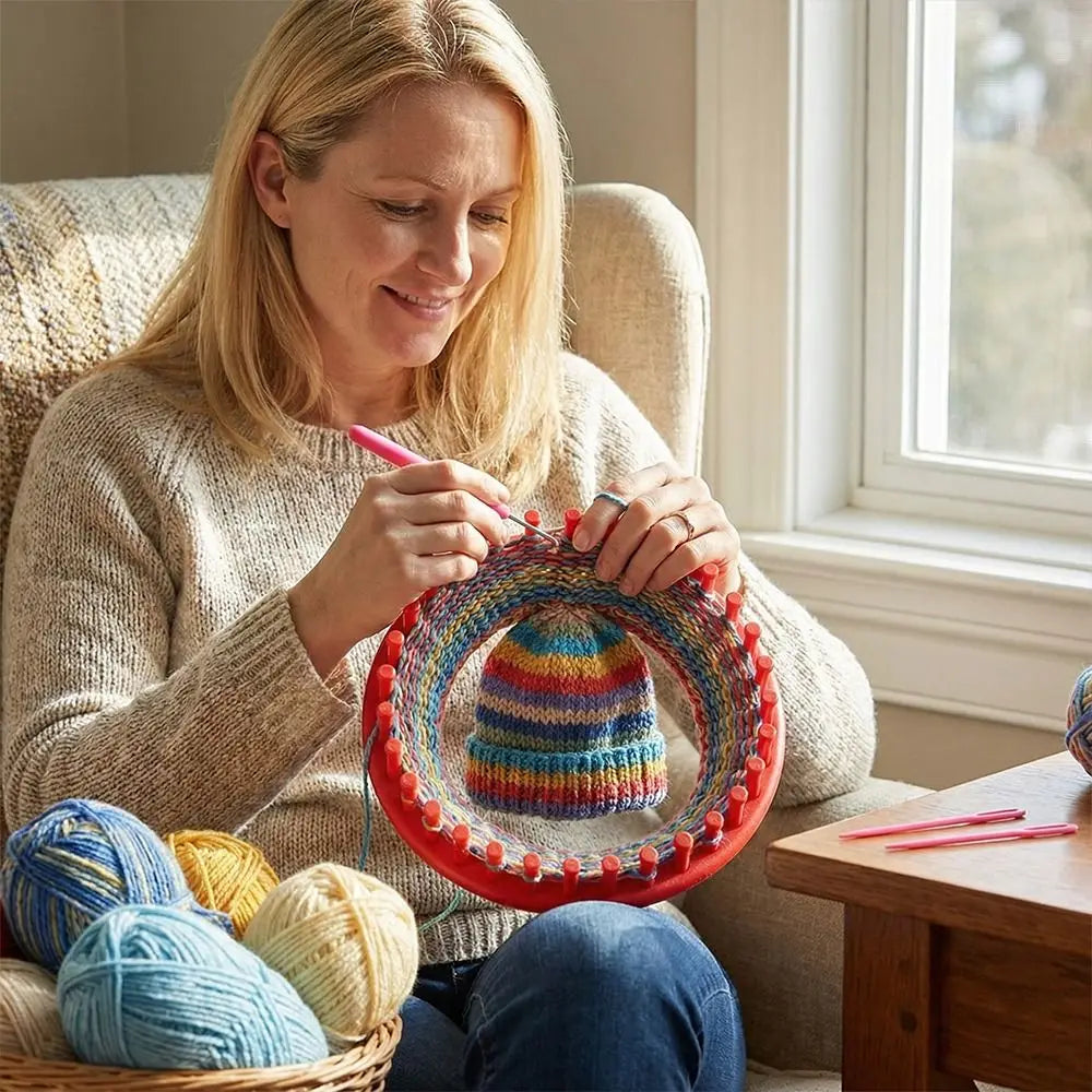 Round Knitting Loom Set – DIY Hats, Scarves & Shawls (4 Sizes)