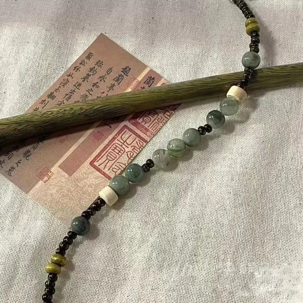 Chinese Bamboo Beaded Bracelet – Vintage Braided Rope Style