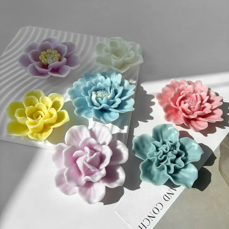 3D Flower Silicone Mold – Sunflower Peony Rose 8–10cm DIY