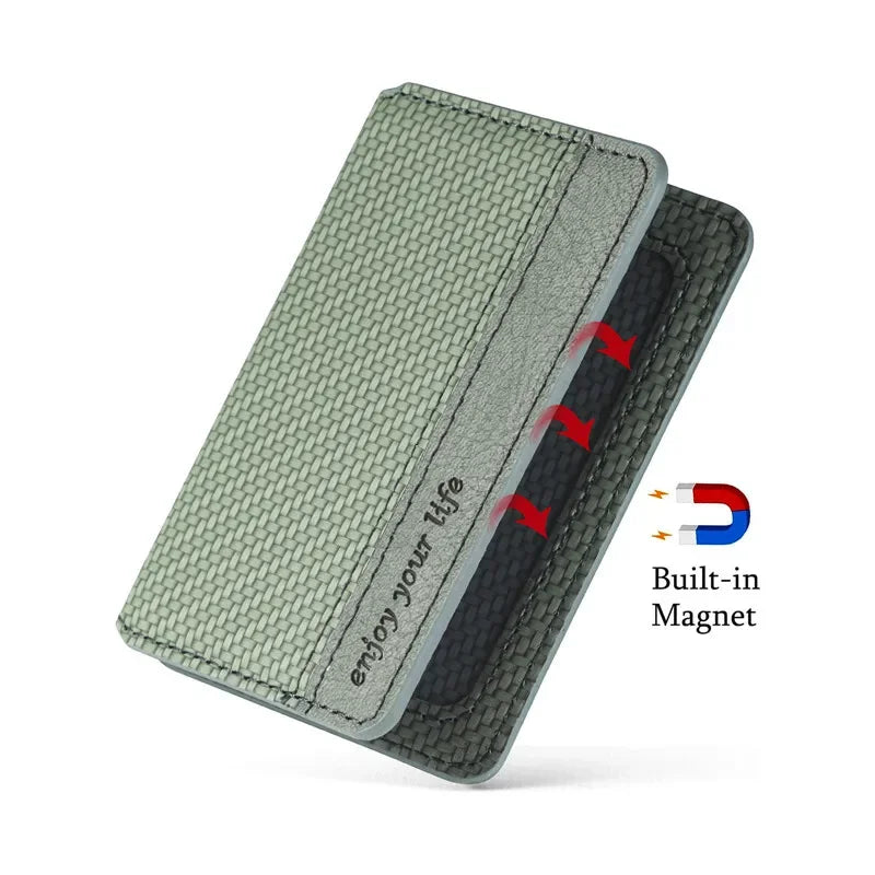 Magnetic PU Leather Phone Card Holder Sticker – 3M Adhesive Wallet