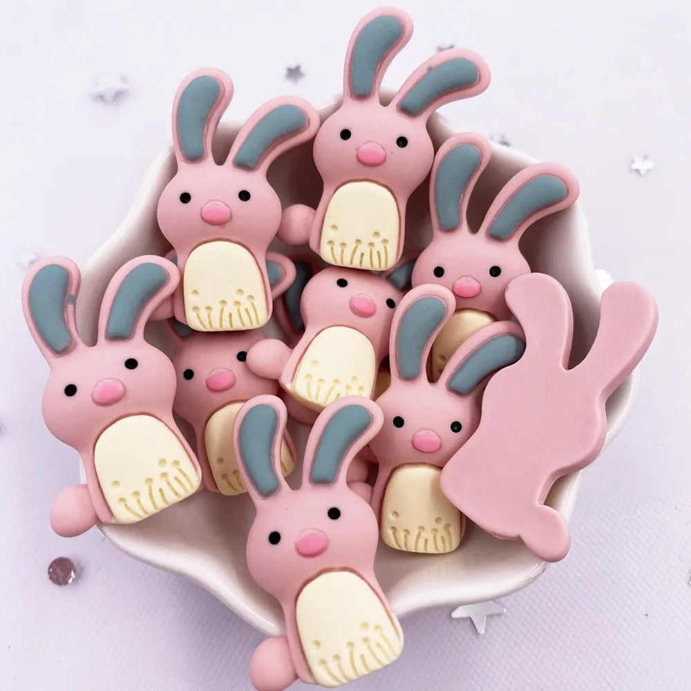 Kawaii Resin Flatback Figurines 10PCS – Rabbit Fox Bear Owl DIY