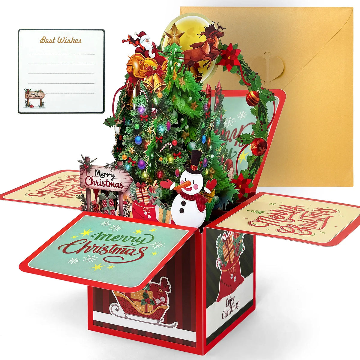 3D Christmas Tree Pop-Up Box Card – Handmade Holiday Gift