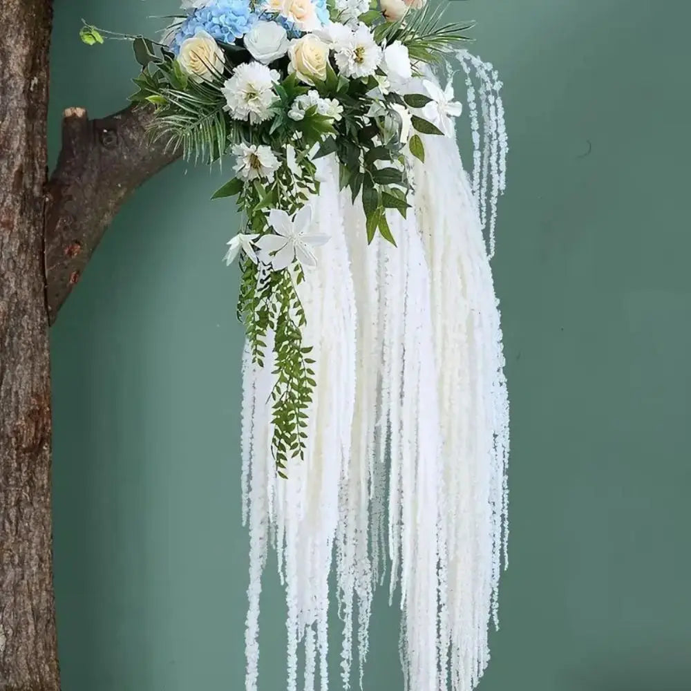 Multicolor Amaranthus Artificial Hanging Plant & Tassel Decor