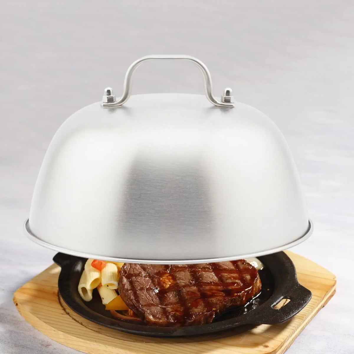 Stainless Steel Burger Dome Lid | BBQ Griddle Basting Cover