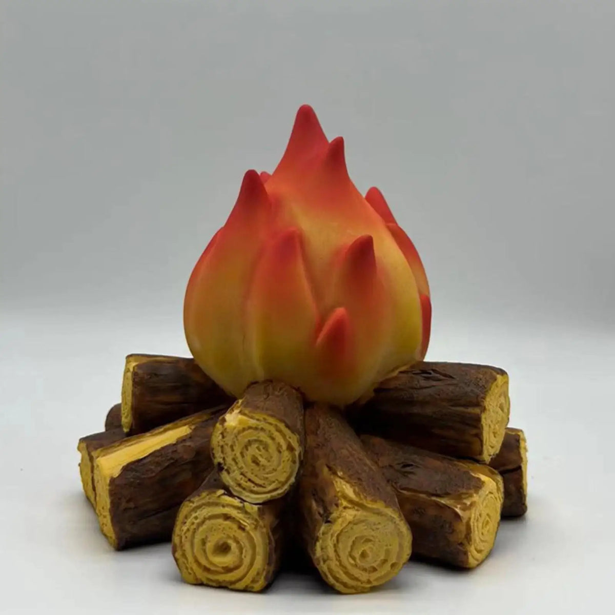 Flameless LED Fireplace Lantern | Resin Charcoal Log Table Lamp