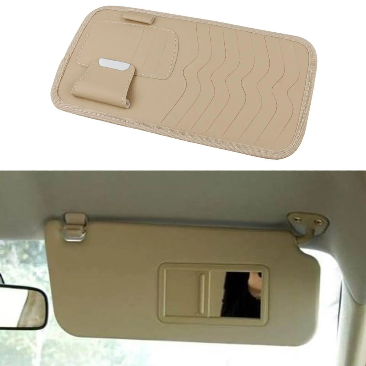 Car Visor CD Organizer PU Leather DVD Holder 2-Pack