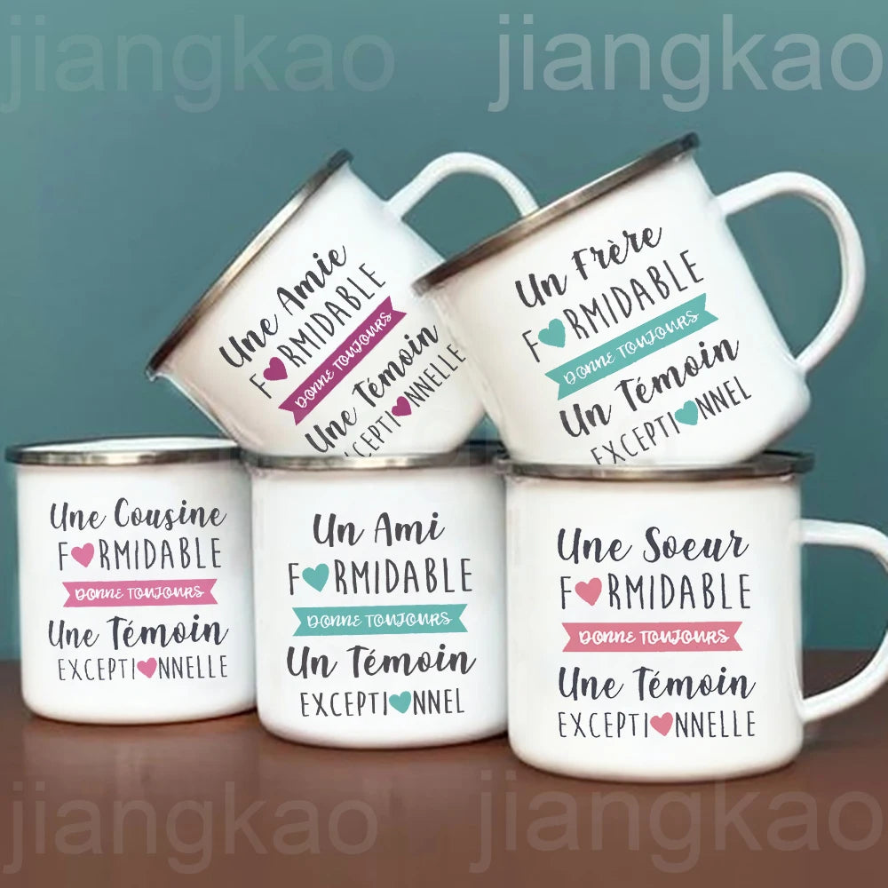 Wedding Witness Gift Enamel Mug – Friend, Sister & Family
