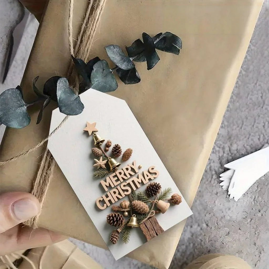 50-Pack Christmas Gift Tags with Jute Twine | Festive Cards