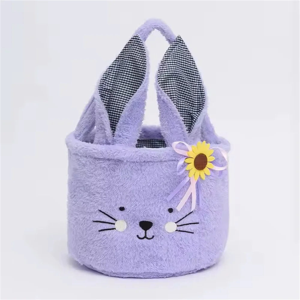 Cute Plush Easter Basket with Handle – Candy & Gift Bag