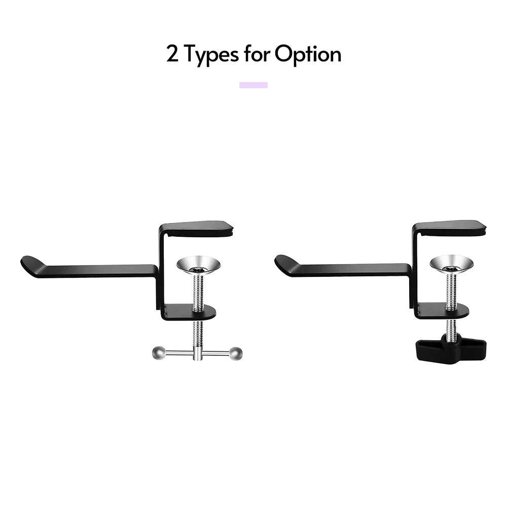 Under-Desk Headphone Hanger – Aluminum Alloy Headset Mount