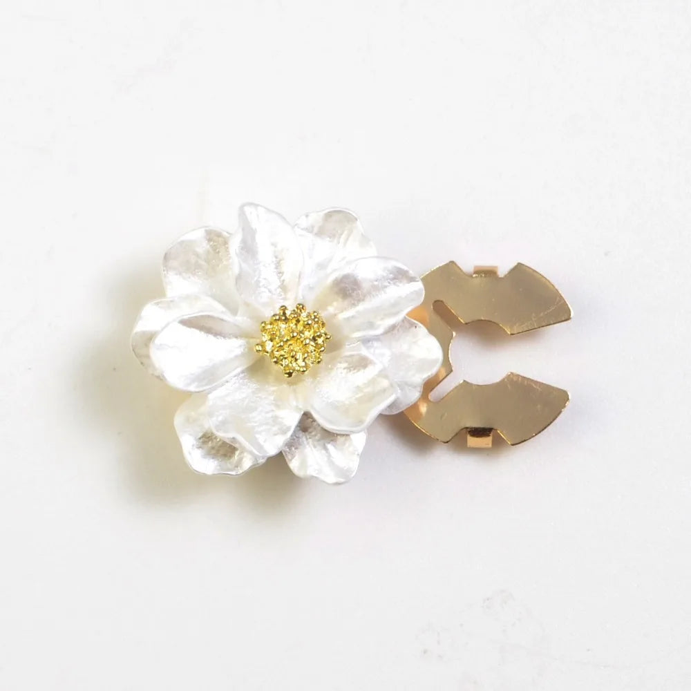 Pearlescent Gardenia Flower Button Covers – DIY Cuff Clips
