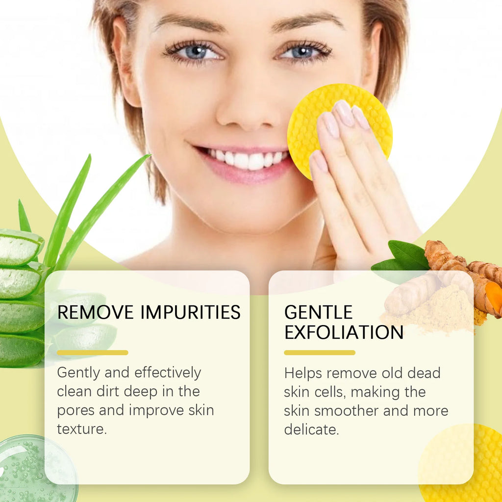 Turmeric Kojic Cleansing Pads – Brighten & Exfoliate 50pcs