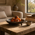 Hand-Carved Oval Wooden Tray on Feet | Paulownia Fruit Bowl