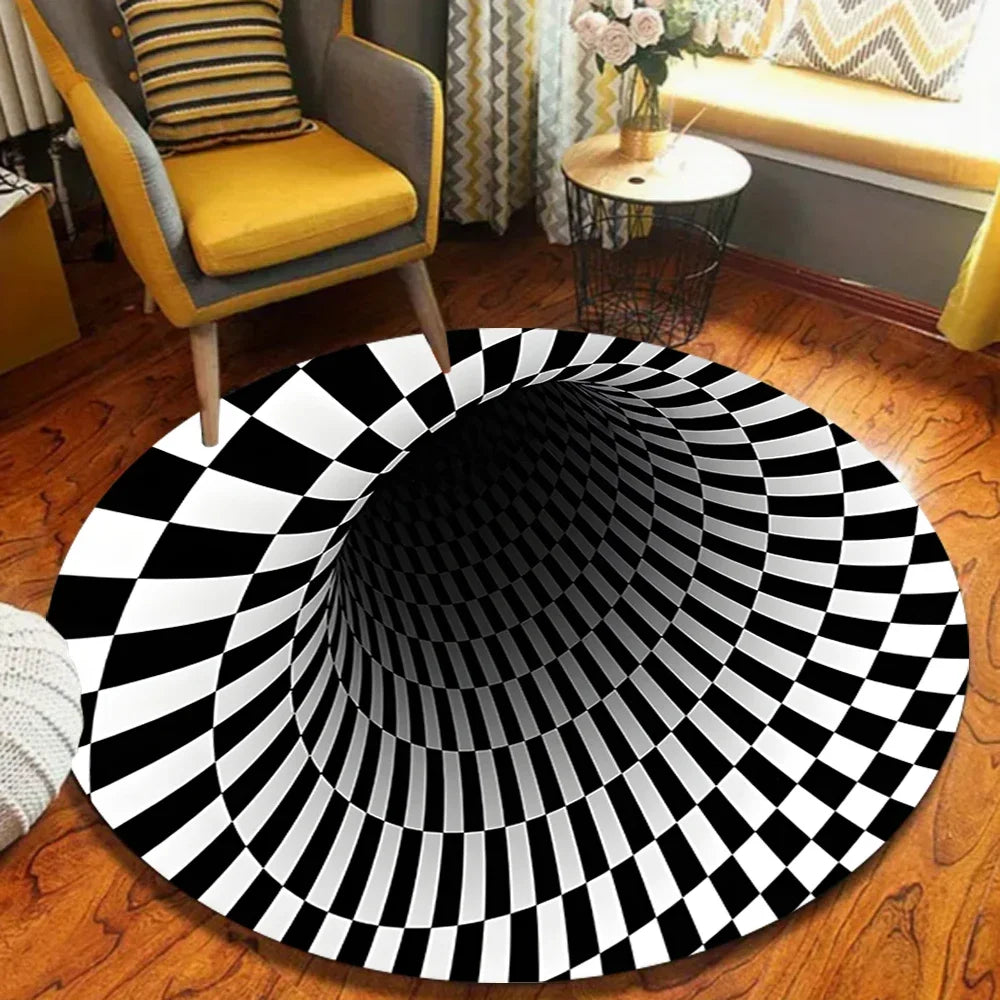 Round Non-Slip Flannel Floor Rug | Modern Home Décor Mat