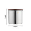 Stainless Steel Matcha Jar with Wood Lid – 380ml & 560ml