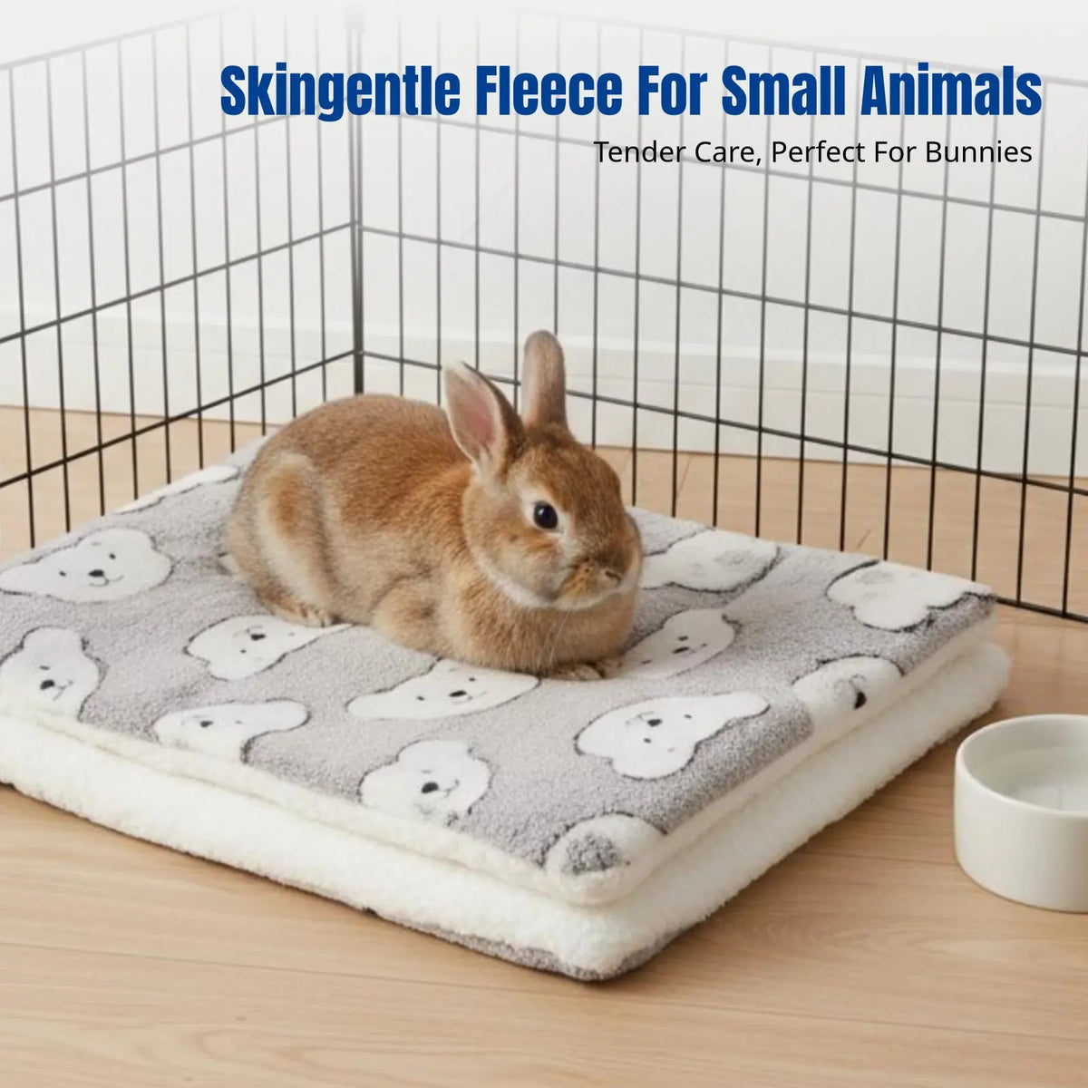 Warm Fleece Rabbit Bed Mat – Waterproof Double-Sided Pet Pad