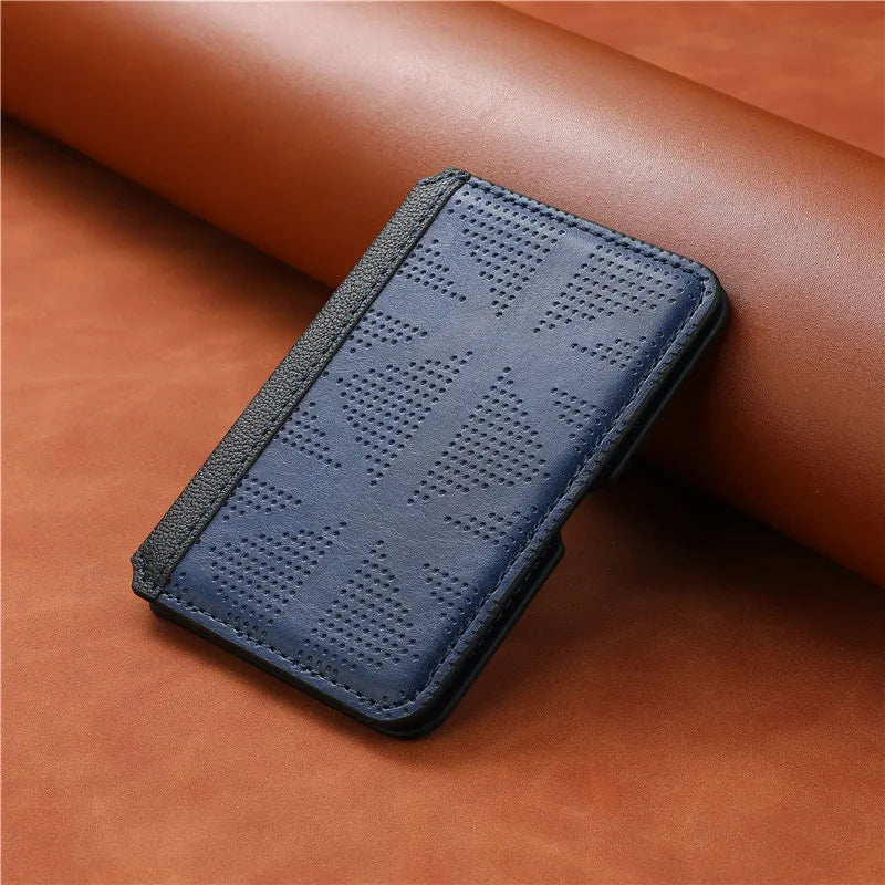 Magnetic PU Leather Card Holder Wallet Sticker for Smartphones