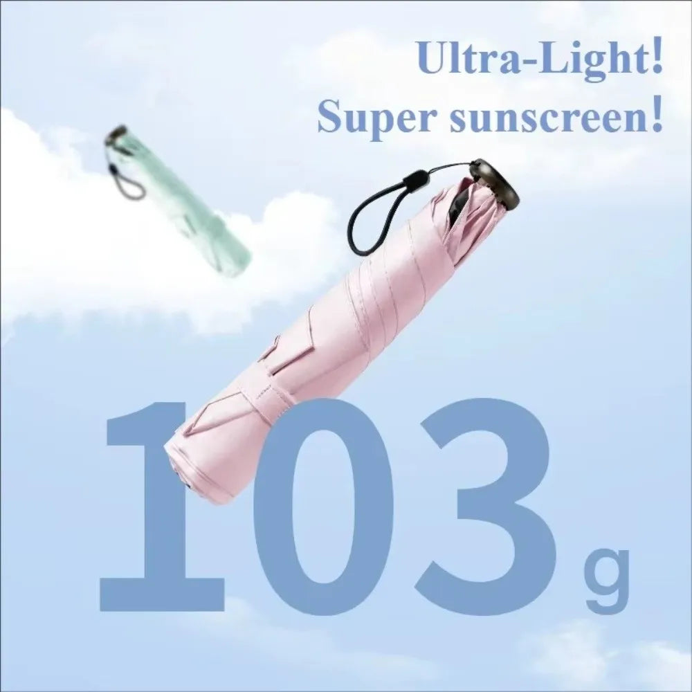 Foldable UV Protection Sun Umbrella – Ultra-Light 6-Rib Pencil