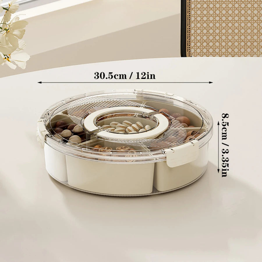 NIFTY Rotating Divided Serving Tray with Lid & Handle